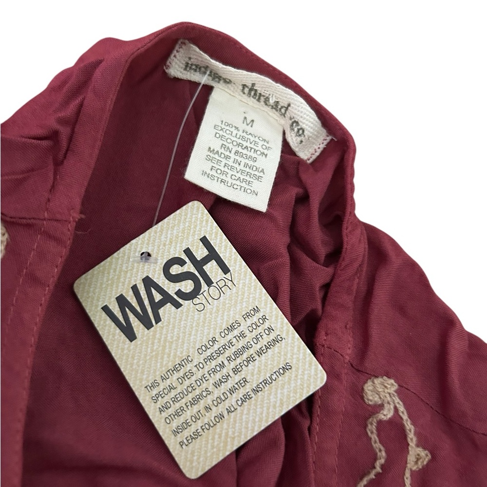 Embroidered Burgundy Midi Dress - Picture 6 of 6
